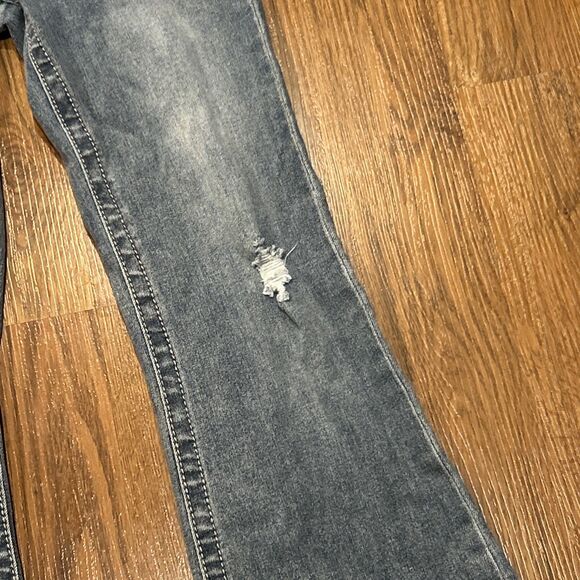 Austin Landing Jeans Junior Womens 3 Rhinestone Star Pockets Western Flare Rodeo - Picture 7 of 11